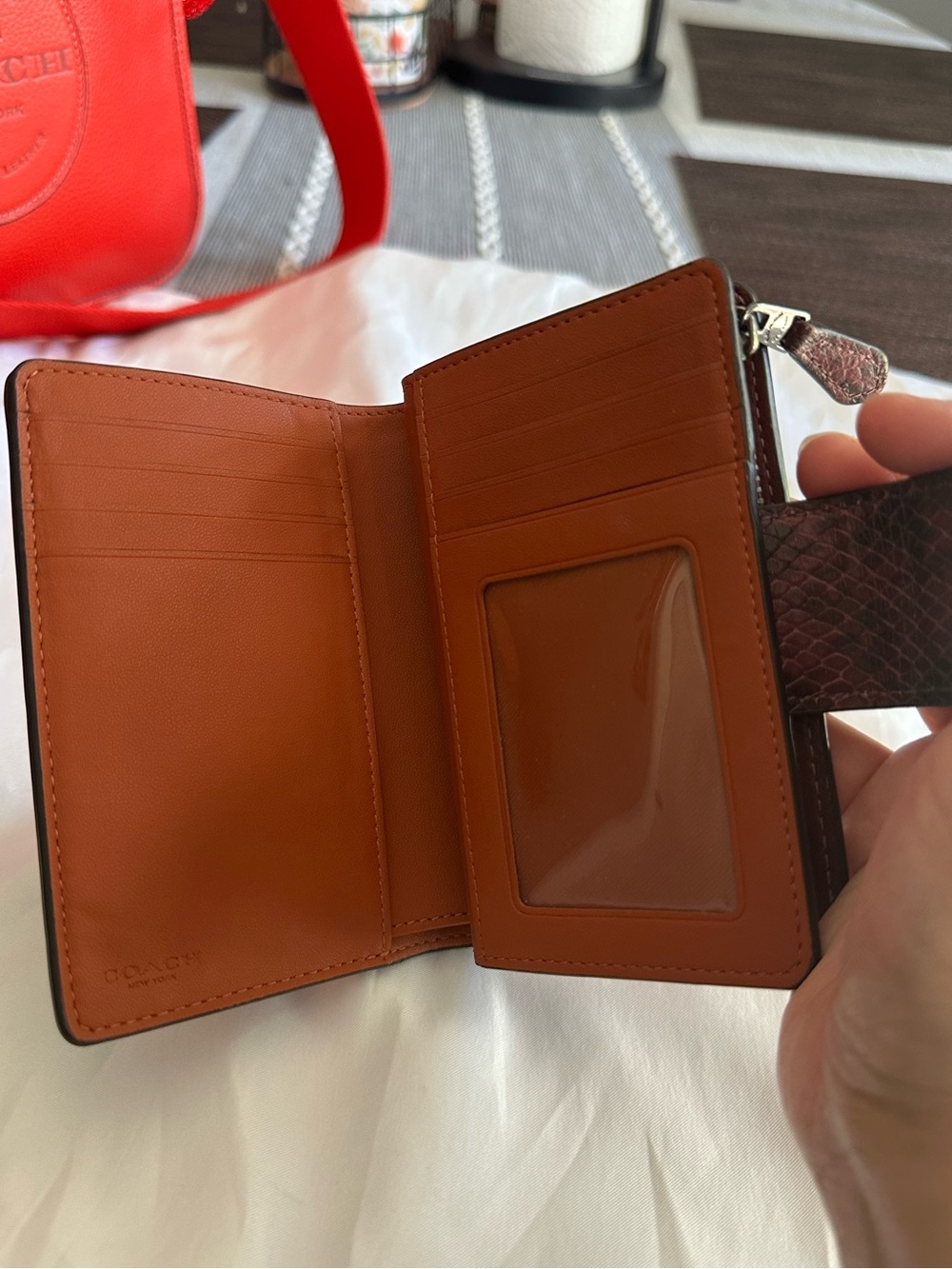 Coach Medium Corner Zip Wallet In Colorblock - Picture 10 of 11